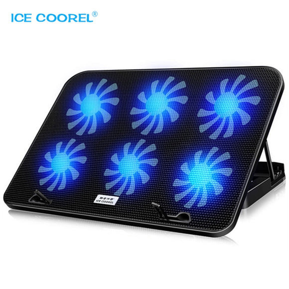 Notebook Stand USB Radiator Cooler Fan LED Backlight with 6 Cooling Fans For Laptop Computer Mute Cooling Cracket Base Pad