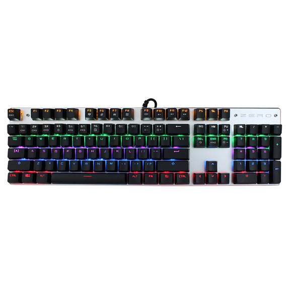 Metoo Wired Mechanical Keyboard 104 Keys Blue Switch Gaming Keyboard Anti-Ghosting for Gamer Computer Keyboard
