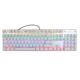 Metoo Wired Mechanical Keyboard 104 Keys Blue Switch Gaming Keyboard Anti-Ghosting for Gamer Computer Keyboard