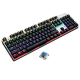 Metoo Wired Mechanical Keyboard 104 Keys Blue Switch Gaming Keyboard Anti-Ghosting for Gamer Computer Keyboard