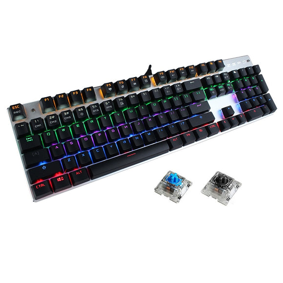 Metoo Edition Mechanical Keyboard 87/104 keys Blue Switch Gaming Keyboards for PC Tablet Desktop Laptop Russian Sticker