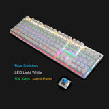 Metoo Edition Mechanical Keyboard 87/104 keys Blue Switch Gaming Keyboards for PC Tablet Desktop Laptop Russian Sticker
