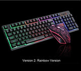 Purple/Blue/Red Rainbow LED Backlit 104 Keys Gaming Keyboard Mechanical Feeling Keyboard Pro Gaming Keyboard and Mouse