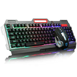 Rainbow or Yellow LED Backlight Pro Gaming Keyboard Mouse Combos USB Wired Full Key 3200 dpi Pro Gaming Mouse