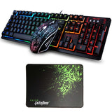 K-13 Usb Wired Rainbow Backlit illuminated Multimedia Ergonomic Gaming Keyboard + 2400DPI Pro Gaming Mouse Sets + Mouse Pad Gift