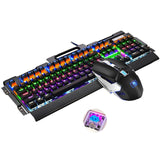 Newest Mechanical Keyboard 104 keys Blue Black Switch LED Backlight USB Gaming Keyboard Mouse Combo for PC Games Teclado