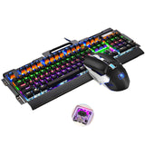 Newest Mechanical Keyboard 104 keys Blue Black Switch LED Backlight USB Gaming Keyboard Mouse Combo for PC Games Teclado