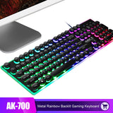 iMice Gaming Keyboard Steam Punk 104 Keys Rainbow Backlit Keyboards USB Wired Waterproof Mechanical Feeling Gamer Keyboard