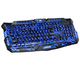 Tri-Color LED Backlit Computer Gaming Keyboard Teclado USB Powered Full N-Key Game Keyboard for PC Laptop Russian Sticker
