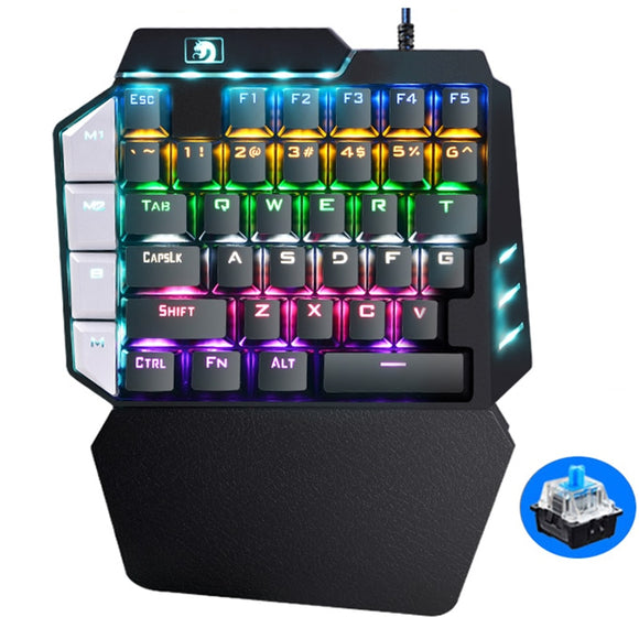 Cool Gaming Keyboard One-Handed Mechanical Keyboard for PUGB Mobile Game Left-Hand Keyboard PC Laptop Dropship