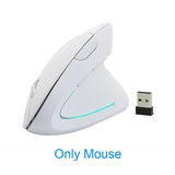 Wireless Mouse Ergonomic Optical 2.4G 800/1200/1600DPI Colorful Light Wrist Healing Vertical Mice with Mouse
