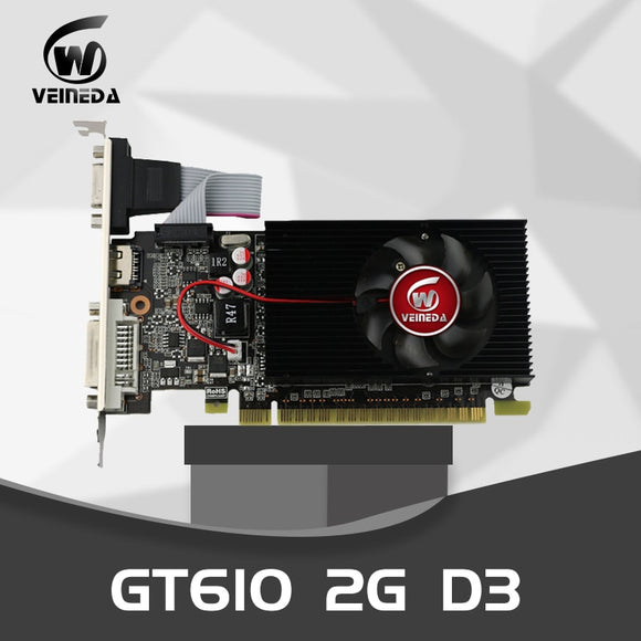 VEINEDA Graphics Card GT610 2GB 64Bit DDR3PC Desktop Graphics Cards
