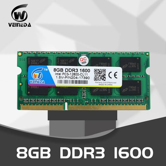 VEINEDA Laptop Memory DDR3 8GB 4GB 2gb  DDR 3 1333mhz 1600mhz